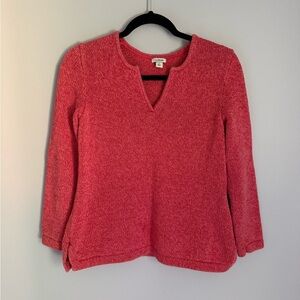 LL Bean 100% Cotton Sweater Coral